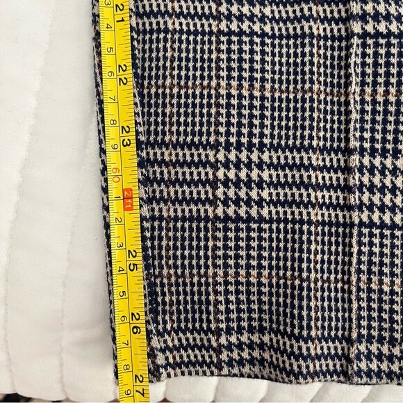 Land's End Women's Sport Knit Tapered Leg Pull On Pants Navy Plaid Size M - Picture 11 of 11